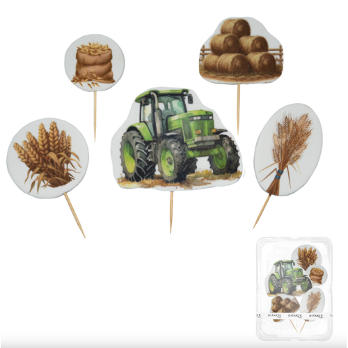 Zestaw dekoracji cukrowych Traktor w polu DIT-12089