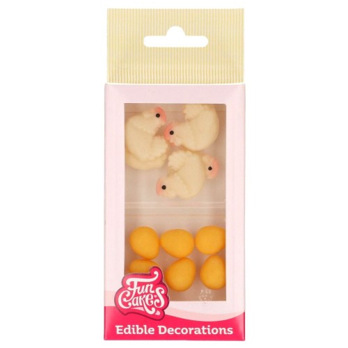 Fun Cakes Kurki i jajka cukrowe 12sztuk F50900