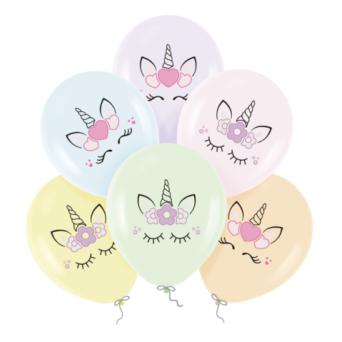 Balony lateskowe Jednorożec 6szt PP400827