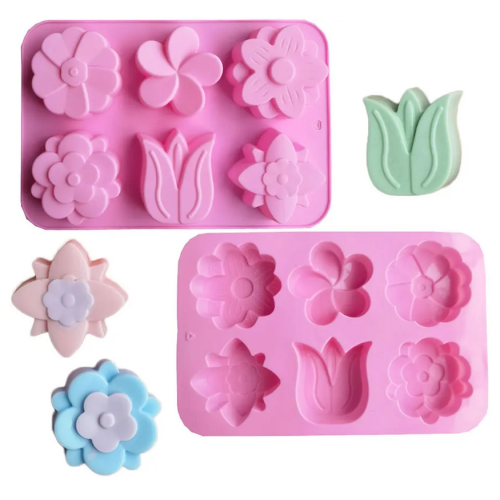 Forma silikonowa do pieczenia ciastek Kwiaty 6 gniazd 14040