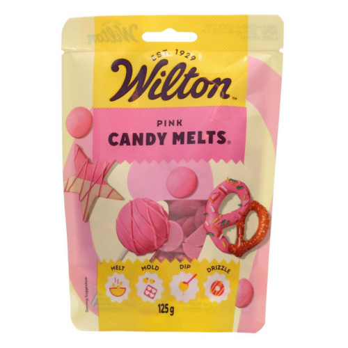Wilton Candy Melts Różowe 125 g – pastylki do dekoracji, polewy, cake pops 04-0-0507