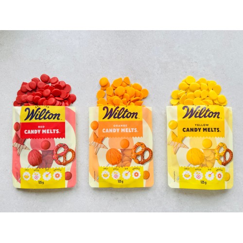 Wilton Candy Melts Czerwone 125 g – pastylki do dekoracji, polewy, cake pops 04-0-0508