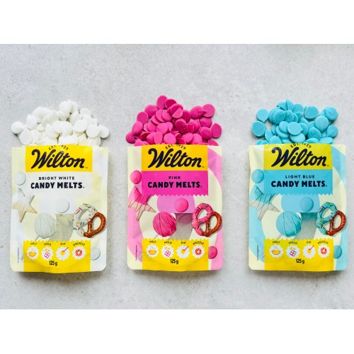 Wilton Candy Melts Różowe 125 g – pastylki do dekoracji, polewy, cake pops 04-0-0507