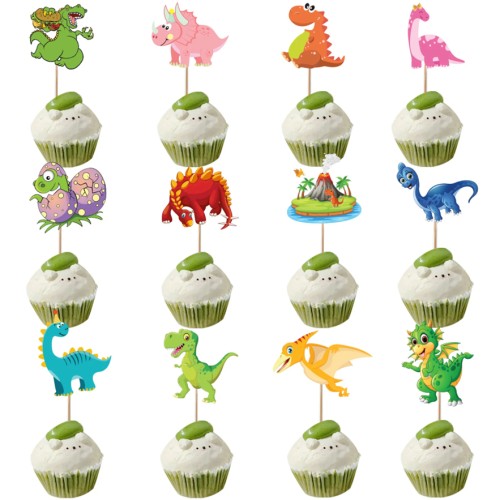 Toppery pikery do babeczek Dinozaury 24szt 14320