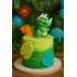 Figurki cukrowe na tort zielony Dinozaur i liście 14356