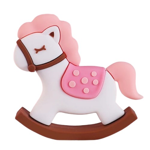 Figurka do dekoracji 3D Konik na biegunach różowy 14362