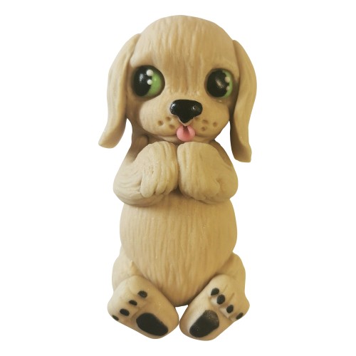 Figurka cukrowa 2D do dekoracji wypieków Piesek Beżowy 14392