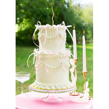Kokardki różowe do dekoracji Lambeth Cake PP164334