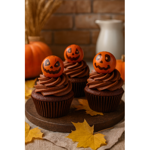 Czekoladowe kule 3D Dynia 3szt dekoracja na Halloween 12018