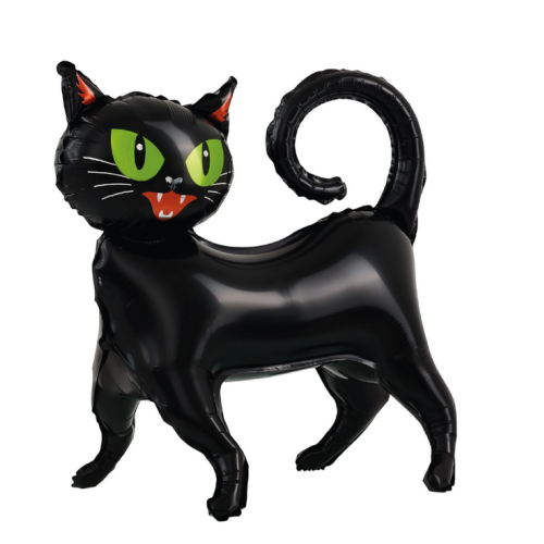 Balon foliowy na Halloween stojący Czarny Kot PP165423