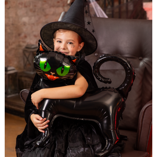 Balon foliowy na Halloween stojący Czarny Kot PP165423