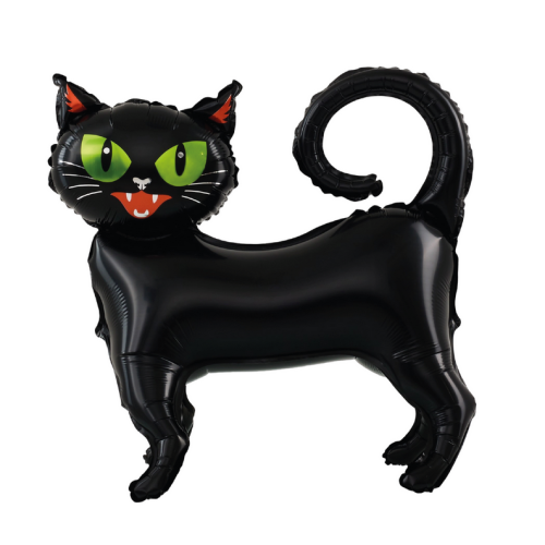 Balon foliowy na Halloween stojący Czarny Kot PP165423