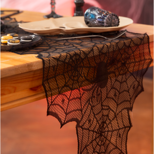 Bieżnik koronkowy pajęczyny Halloween PP164471