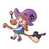 Figurka 2D do dekoracji wypieków Czarownica na miotle Halloween 14526