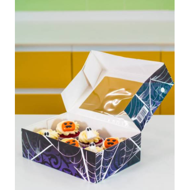 Azucren Pudełko z okienkiem na babeczki Halloween 6 gniazd AZ01562