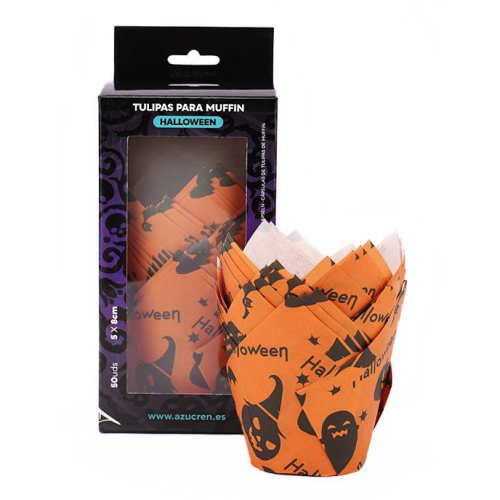 Azucren Papilotki do pieczenia babeczek tulipany do muffinek Halloween 50szt AZ02032