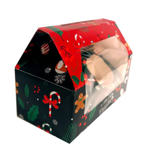 Azucren Pudełko z okienkiem na babeczki Merry Christmas 2 gniazda AZ01564
