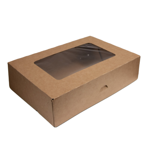 Pudełko eko z okienkiem na ciasto ciastka 31cmx22cmx8cm 43320