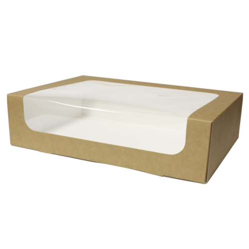 Pudełko eko z okienkiem na ciasto ciastka 31cmx22cmx8cm 46499