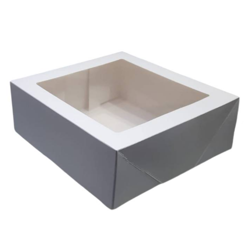 Azucren Pudełko superior na ciasto białe z oknem 30cmx30cmx9,5cm AZ01993