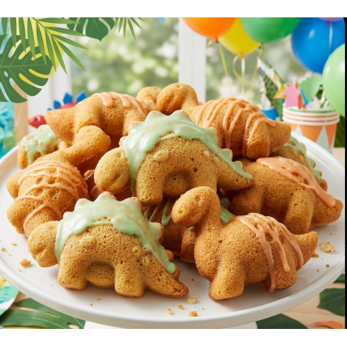 Forma silikonowa do pieczenia ciastek monoporcji Dinozaury 6 gniazd 14920