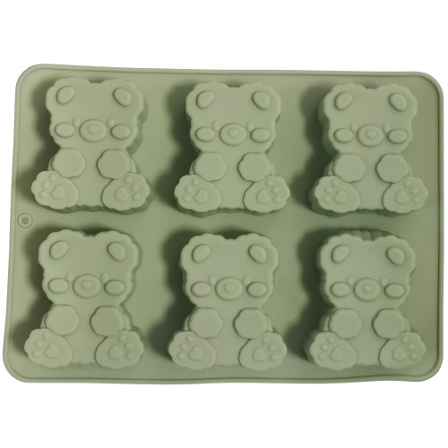 Forma silikonowa do pieczenia ciastek Misie 6 gniazd 14928