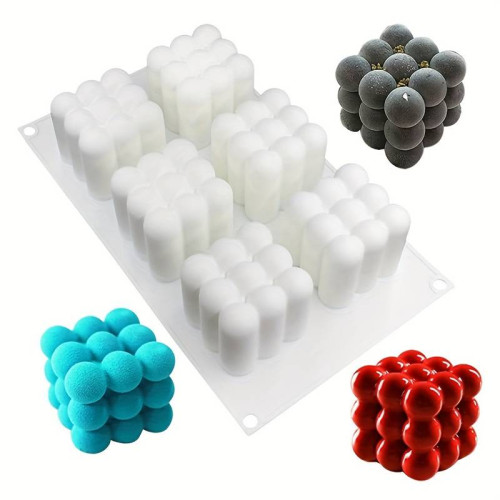 Forma Silikonowa 3d do monoporcji Sześcian 6 gniazd EBB389C