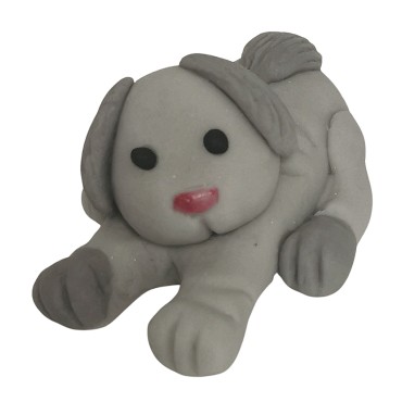 Figurka cukrowa do dekoracji wypieków Piesek szary 3D 14956