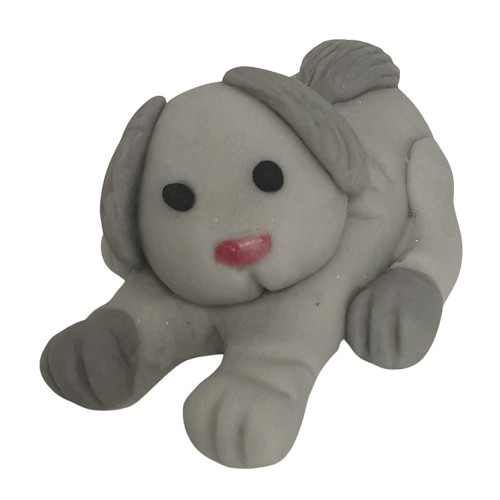 Figurka cukrowa do dekoracji wypieków Piesek szary 3D 14956