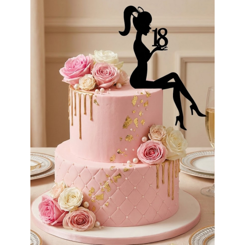 Akrylowy topper na tort dziewczyna kobieta "18" 1820 sweetb