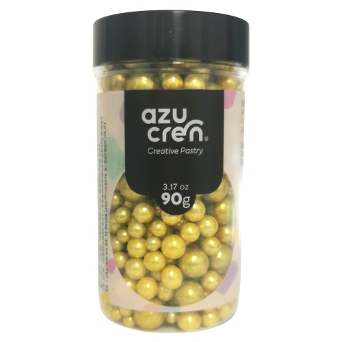 Azucren Perełki cukrowe do dekoracji złote 4-6-8mm mix 90g DE87597