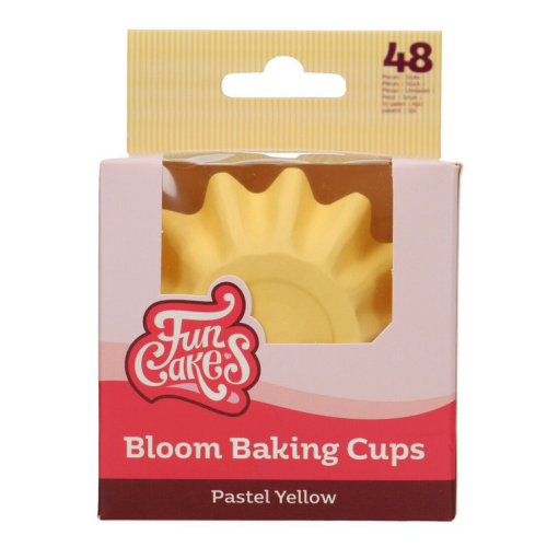 Fun Cakes Papilotki papierowe Bloom do pieczenia babeczek Żółte 48szt F84410