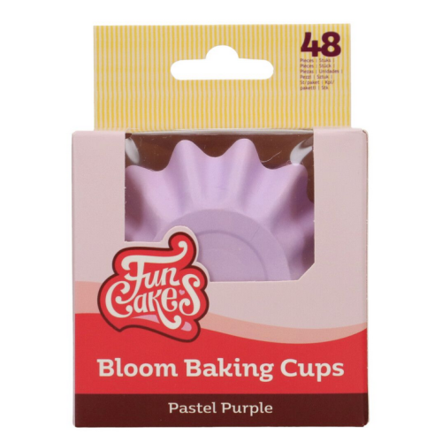 Fun Cakes Papilotki papierowe Bloom do pieczenia babeczek Fioletowe 48szt F84425