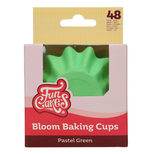 Fun Cakes Papilotki papierowe Bloom do pieczenia babeczek Zielone 48szt F84415