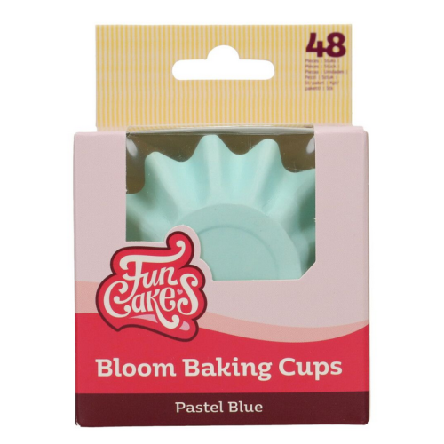 Fun Cakes Papilotki papierowe Bloom do pieczenia babeczek Błękitne 48szt F84430