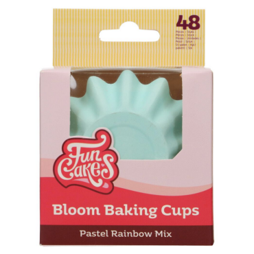 Fun Cakes Papilotki papierowe Bloom do pieczenia babeczek Pastelowy Mix 48szt F84400