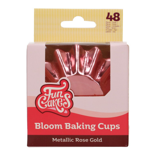 Fun Cakes Papilotki papierowe Bloom do pieczenia babeczek Różane Złoto 48szt F84405