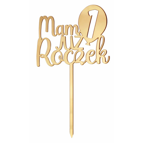 Topper akrylowy do dekoracji wypieków "Mam już roczek" KZK20