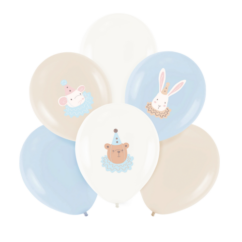 Balony lateksowe na roczek pastelowe niebieskie 6 szt PP163849