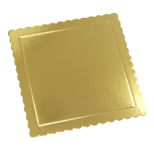 Azucren Podkład pod tort kwadratowy lakierowany Złoty 30cmx30cm gruby DE68468