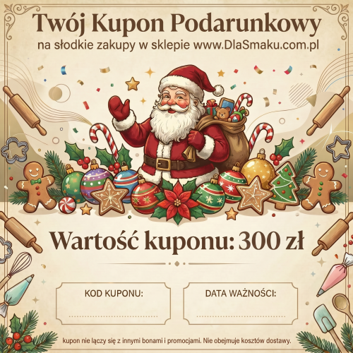 Świąteczny Kupon podarunkowy Bon Voucher do sklepu o wartości 300zł wersja elektroniczna