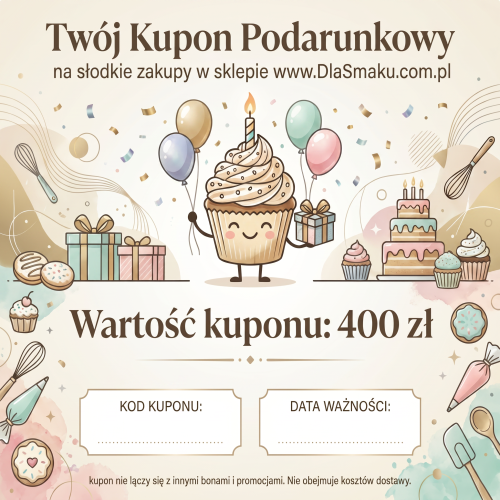 Kupon podarunkowy Bon Voucher na urodziny do sklepu o wartości 400zł wersja elektroniczna