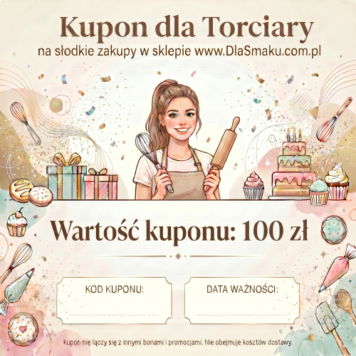 Kupon podarunkowy dla Torciary na wyposażenie pracowni Bon Voucher do sklepu o wartości 100zł wersja elektroniczna