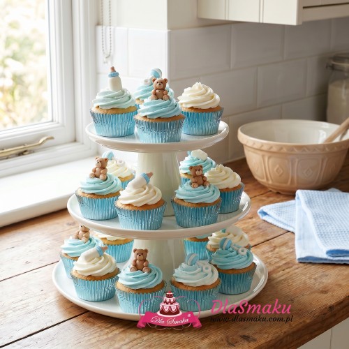 House Of Marie Papilotki do babeczek błyszczące niebieskie Baby Blue HM4365