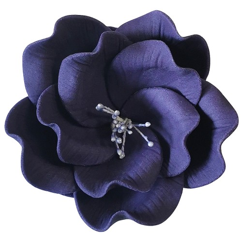 Dekoracja do ozdoby tortu Kwiat Eustoma cukrowy Śliwkowy 8cm 11598