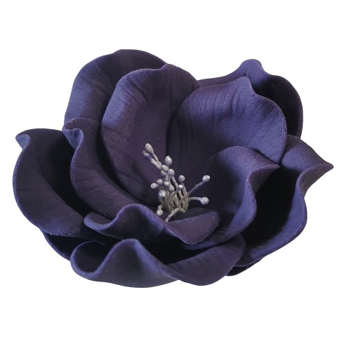 Dekoracja do ozdoby tortu Kwiat Eustoma cukrowy Śliwkowy 8cm 11598
