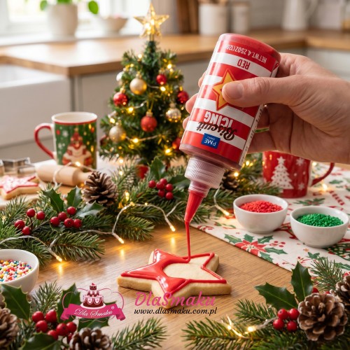 PME Polewa lukier Biscuit Icing do dekorowania tortów ciasteczek Czerwony CKI005