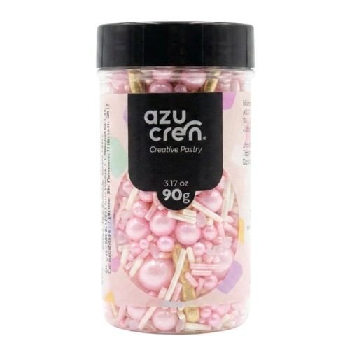 Azucren Posypka cukrowa do dekoracji Lady Pink mix 90g AZ01905