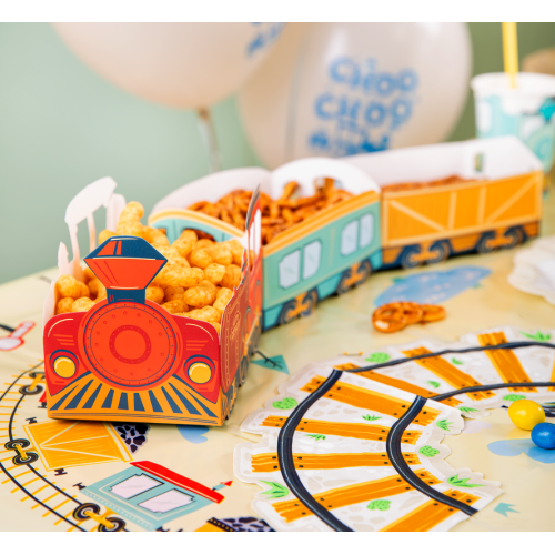 Pudełka na chipsy chrupki przekąski Ciuchcia 3 sztuki PP170083