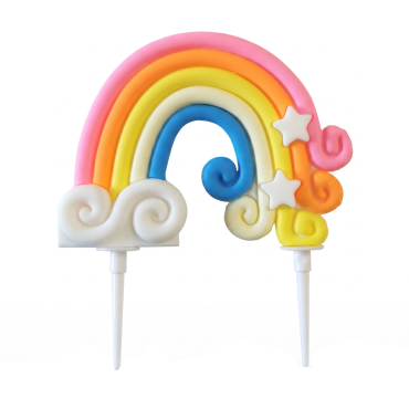 Topper ozdoba na tort Tęcza Rainbow Funky z gwiazdkami 11562